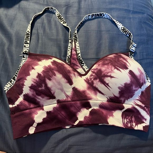 ✨VS Pink Small Tie Dye Wireless Lightly Lined Sports Bra✨ - Picture 1 of 8